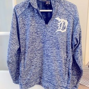 3/4 zip pullover with pockets, English “D”.